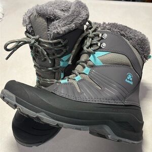 Kamik Women's Charcoal and Aqua Winter Boots size 8
